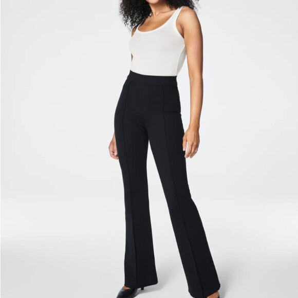 NEW! SPANX smooth PerfectFit Ponte Hi-Rise Flare Pant Black Size Medium NWT - Picture 1 of 10